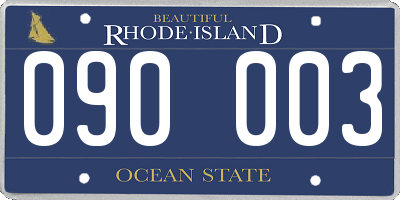 RI license plate 090003