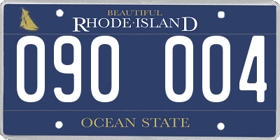 RI license plate 090004