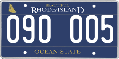 RI license plate 090005