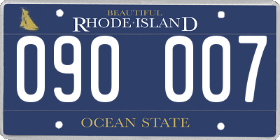 RI license plate 090007