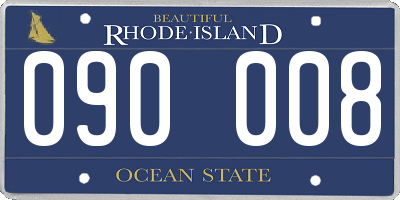 RI license plate 090008