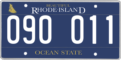 RI license plate 090011