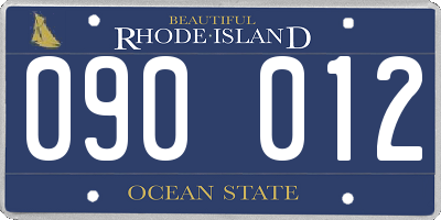 RI license plate 090012