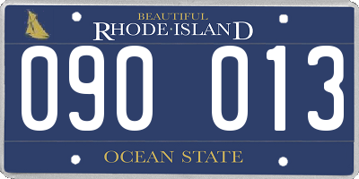 RI license plate 090013