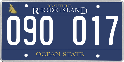 RI license plate 090017