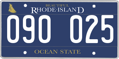 RI license plate 090025