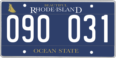 RI license plate 090031