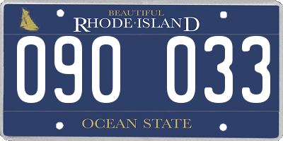 RI license plate 090033