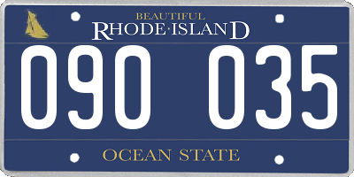 RI license plate 090035