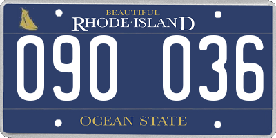 RI license plate 090036