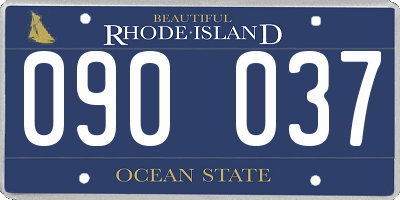 RI license plate 090037