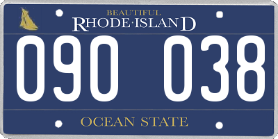 RI license plate 090038