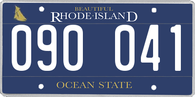 RI license plate 090041