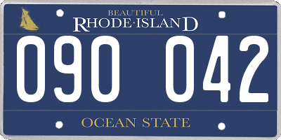 RI license plate 090042