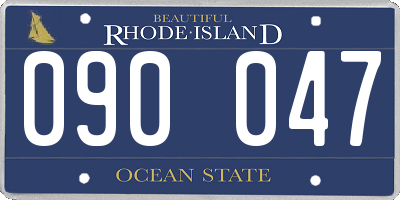 RI license plate 090047