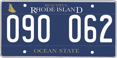 RI license plate 090062