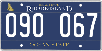 RI license plate 090067