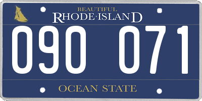 RI license plate 090071
