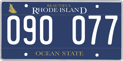 RI license plate 090077
