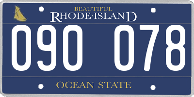 RI license plate 090078