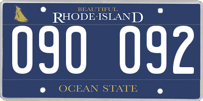 RI license plate 090092
