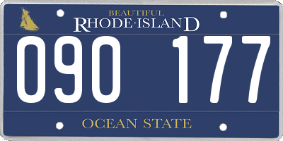 RI license plate 090177