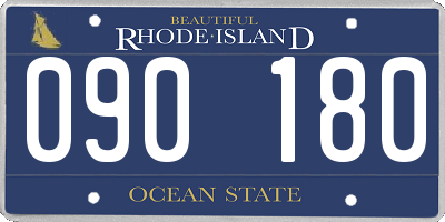 RI license plate 090180