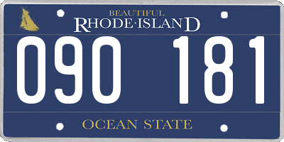 RI license plate 090181