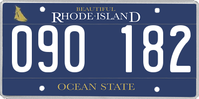 RI license plate 090182