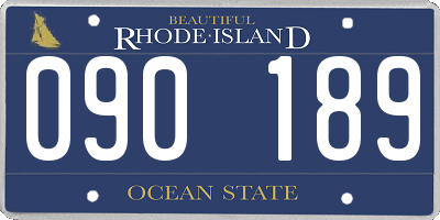 RI license plate 090189