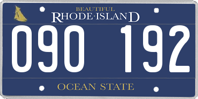 RI license plate 090192