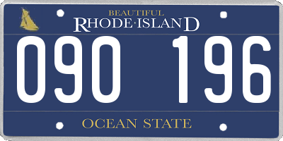 RI license plate 090196