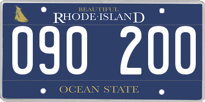 RI license plate 090200