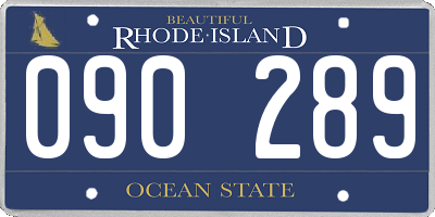 RI license plate 090289