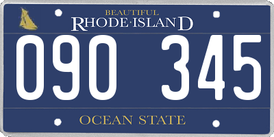 RI license plate 090345