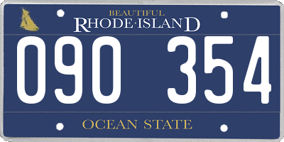 RI license plate 090354