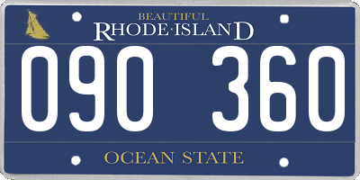 RI license plate 090360