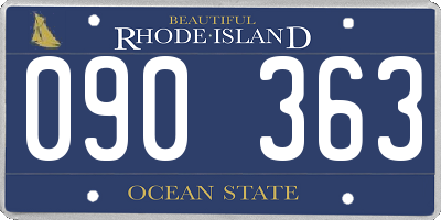 RI license plate 090363