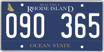 RI license plate 090365