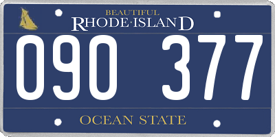 RI license plate 090377