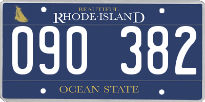 RI license plate 090382