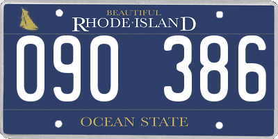 RI license plate 090386