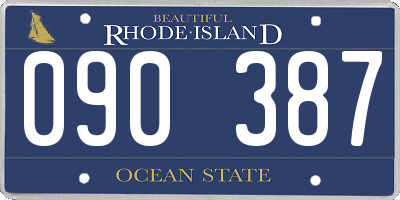 RI license plate 090387