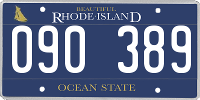 RI license plate 090389