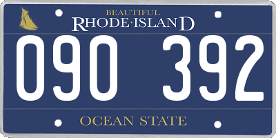 RI license plate 090392