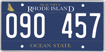 RI license plate 090457