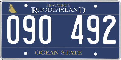 RI license plate 090492