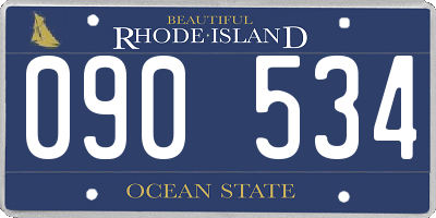 RI license plate 090534