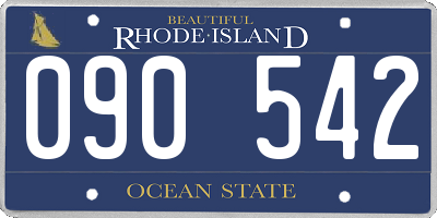 RI license plate 090542