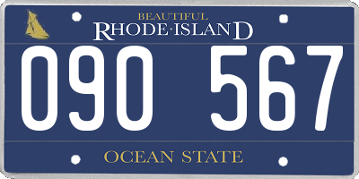 RI license plate 090567